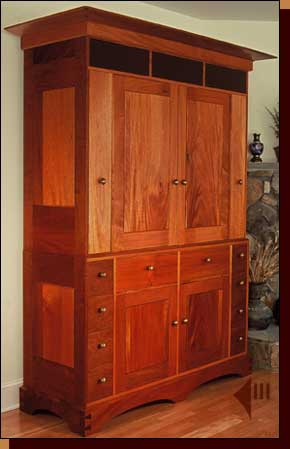 TV and Stereo Cabinet Mahogany