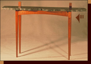 Side Table with Natural Edge Granite Top